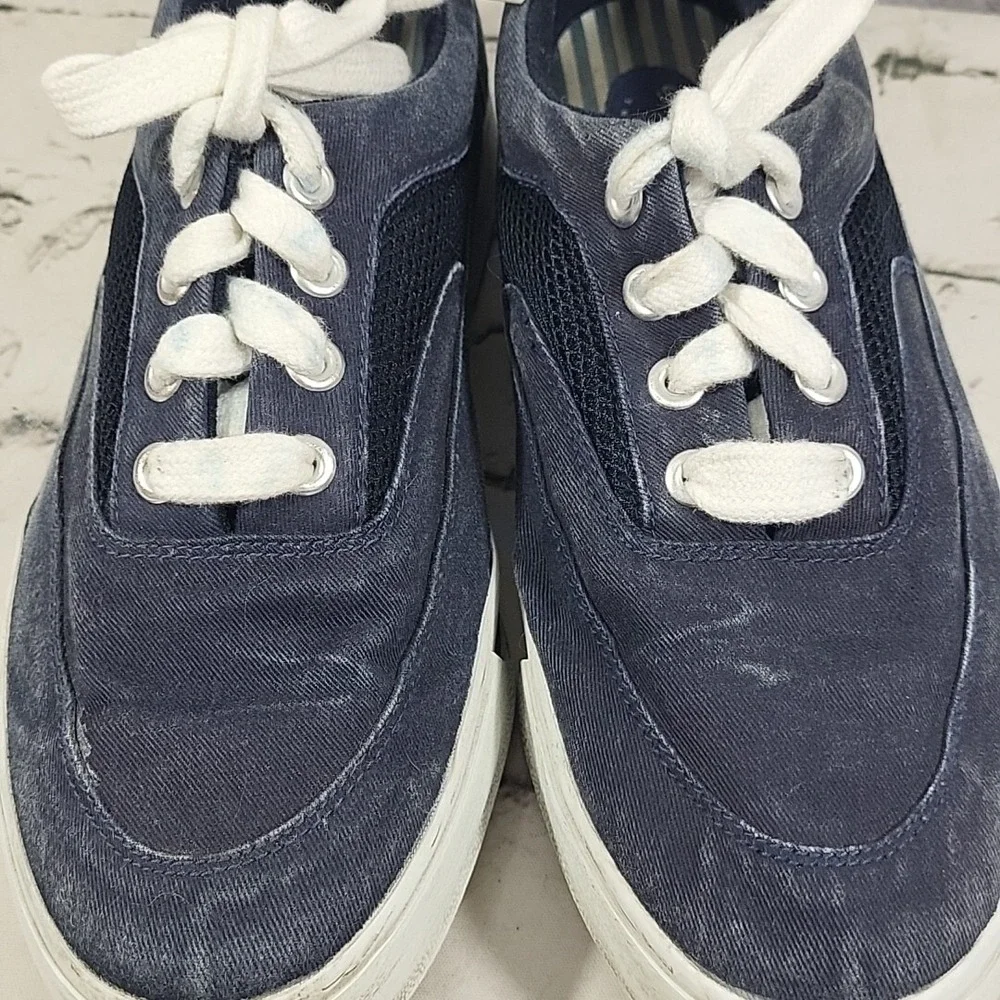 Sperry Top Sider Boat Shoes Womens Sz 9 Navy Blue‎ Platform Chunky Y2K Sneakers